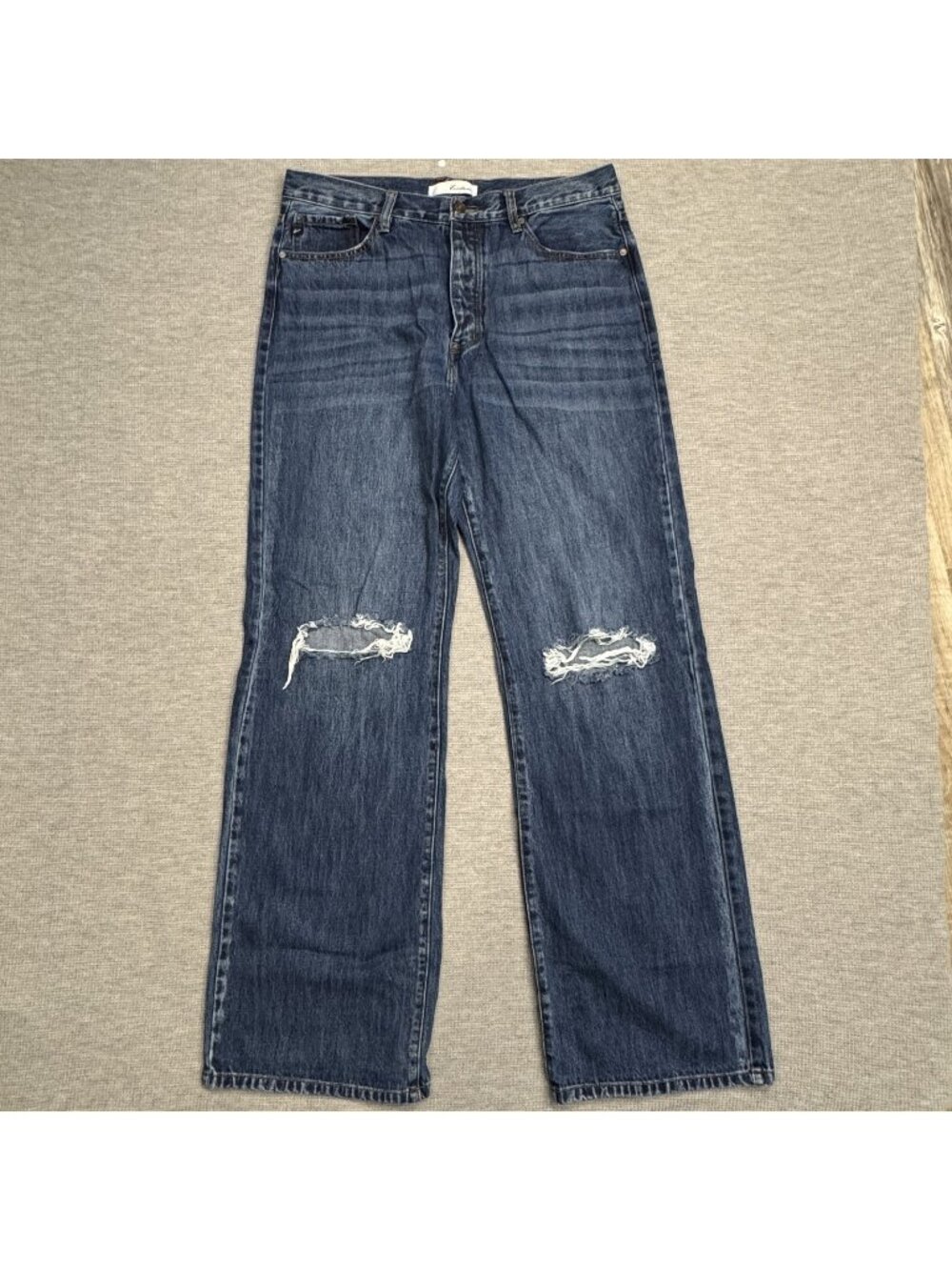 KanCan Distressed Jeans Womens Size 13/30 Blue Denim High Rise Button Fly Cotton